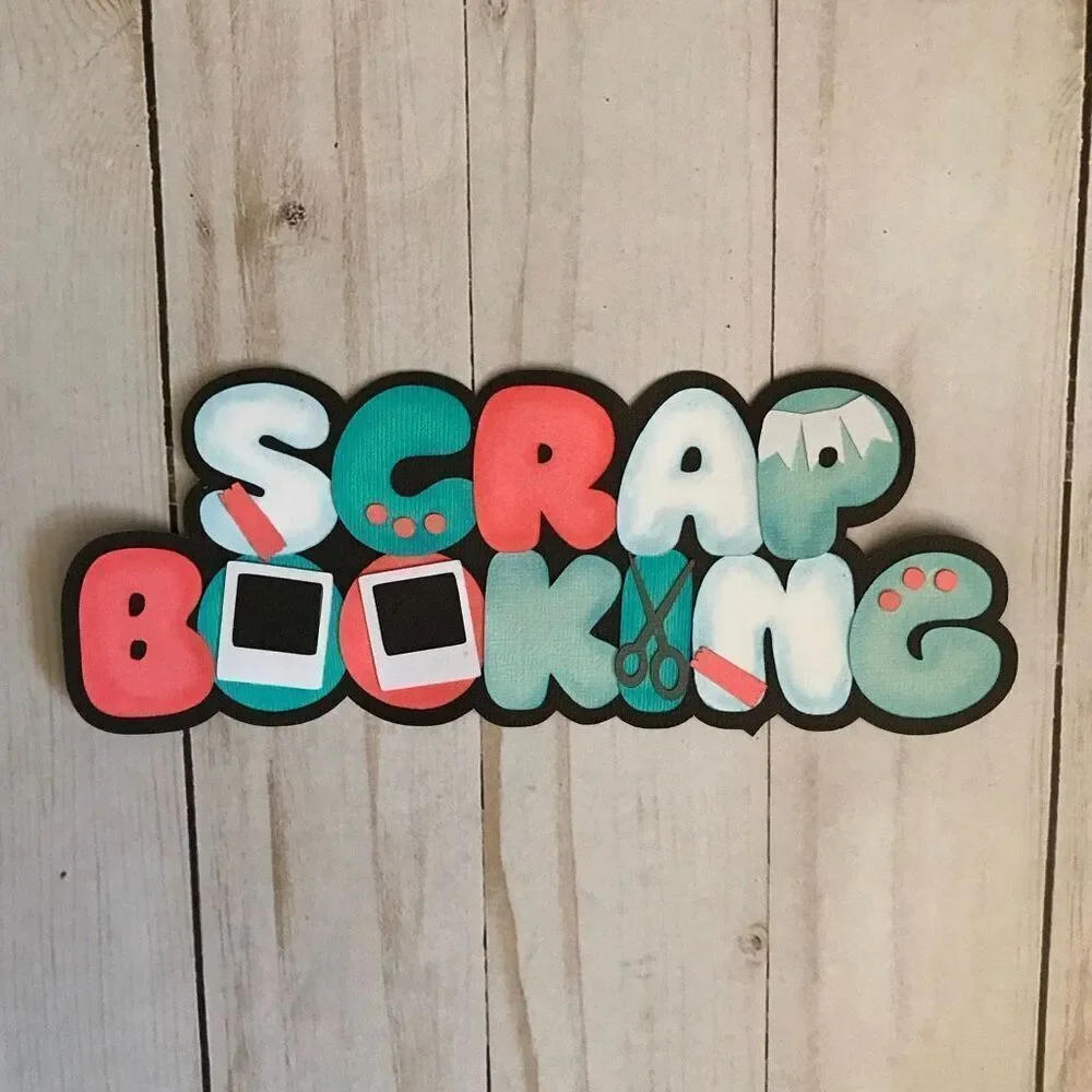 3-D Scrapbook or card title Scrapbooking Handmade acid free